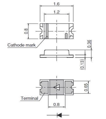 Mechanical Drawing - ROHM Semiconductor SML-E1/ENx LEDs